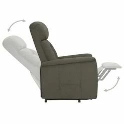 VidaXL Fauteuil inclinable Gris foncé Similicuir daim -Fauteuils Soldes image 4 329662