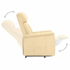 VidaXL Fauteuil inclinable Crème Similicuir daim -Fauteuils Soldes image 4 329664