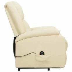 VidaXL Fauteuil inclinable Crème Similicuir -Fauteuils Soldes image 4 329686