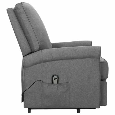 VidaXL Fauteuil inclinable Gris clair Tissu 6 VidaXL Fauteuil inclinable Gris clair Tissu – Image 4