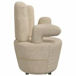 VidaXL Chaise en forme de main Gris clair Velours -Fauteuils Soldes image 4 335846