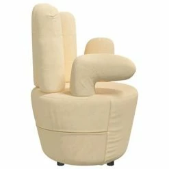 VidaXL Chaise en forme de main Crème Velours -Fauteuils Soldes image 4 335847