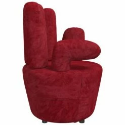 VidaXL Chaise en forme de main Bordeaux Velours -Fauteuils Soldes image 4 335848