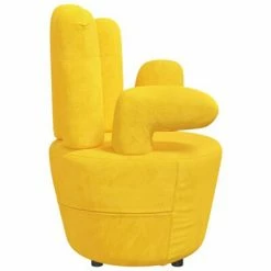 VidaXL Chaise en forme de main Jaune moutarde Velours -Fauteuils Soldes image 4 335849