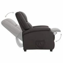 VidaXL Fauteuil inclinable Marron Cuir véritable 11 VidaXL Fauteuil inclinable Marron Cuir véritable -Fauteuils Soldes image 4 337048