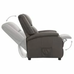 VidaXL Fauteuil inclinable Gris Cuir véritable -Fauteuils Soldes image 4 337050