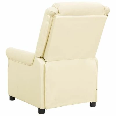VidaXL Fauteuil inclinable Crème Similicuir 6 VidaXL Fauteuil inclinable Crème Similicuir – Image 4