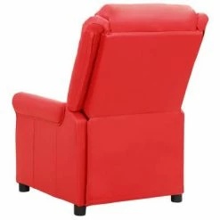 VidaXL Chaise inclinable Rouge Similicuir -Fauteuils Soldes image 4 338827