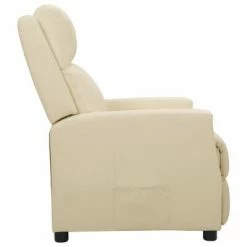 VidaXL Fauteuil inclinable Crème Similicuir -Fauteuils Soldes image 4 338839