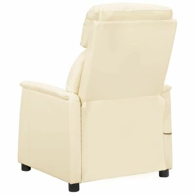 VidaXL Fauteuil inclinable Crème Similicuir 6 VidaXL Fauteuil inclinable Crème Similicuir – Image 4