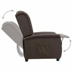 VidaXL Fauteuil inclinable Marron Tissu 11 VidaXL Fauteuil inclinable Marron Tissu -Fauteuils Soldes image 4 338868