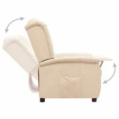 VidaXL Fauteuil inclinable Crème Tissu -Fauteuils Soldes image 4 338873
