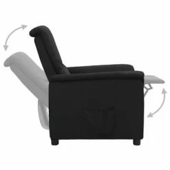 VidaXL Fauteuil inclinable Noir Tissu -Fauteuils Soldes image 4 338898