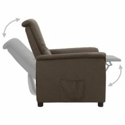 VidaXL Fauteuil inclinable Marron Tissu -Fauteuils Soldes image 4 338900