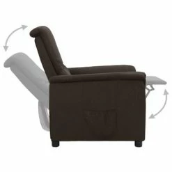VidaXL Fauteuil inclinable Marron foncé Tissu 11 VidaXL Fauteuil inclinable Marron foncé Tissu -Fauteuils Soldes image 4 338901