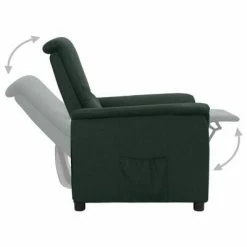 VidaXL Fauteuil inclinable Vert foncé Tissu -Fauteuils Soldes image 4 338902