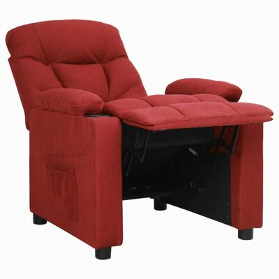 VidaXL Fauteuil inclinable Rouge bordeaux Tissu 6 VidaXL Fauteuil inclinable Rouge bordeaux Tissu – Image 4