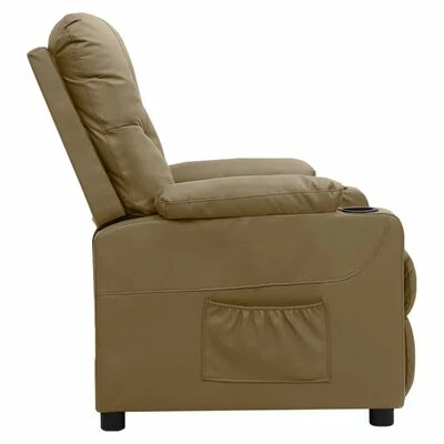 VidaXL Fauteuil inclinable Cappuccino Similicuir 6 VidaXL Fauteuil inclinable Cappuccino Similicuir – Image 4