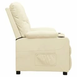 VidaXL Fauteuil inclinable Crème Similicuir -Fauteuils Soldes image 4 339125