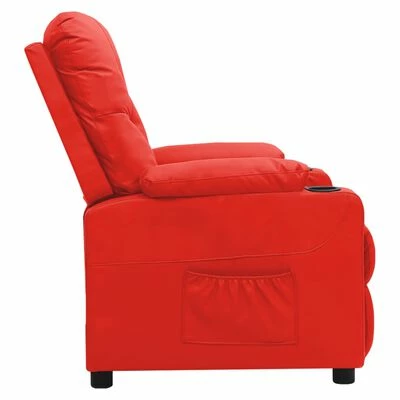 VidaXL Chaise inclinable Rouge Similicuir 6 VidaXL Chaise inclinable Rouge Similicuir – Image 4