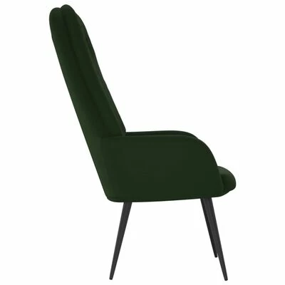 VidaXL Chaise de relaxation Vert foncé Velours 6 VidaXL Chaise de relaxation Vert foncé Velours – Image 4
