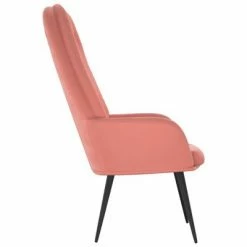 VidaXL Chaise de relaxation Rose Velours -Fauteuils Soldes image 4 341198