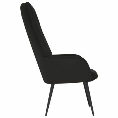VidaXL Chaise de relaxation Noir Velours 6 VidaXL Chaise de relaxation Noir Velours – Image 4