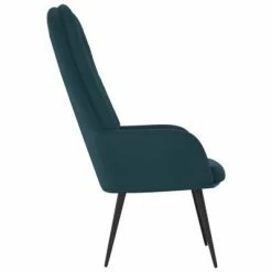 VidaXL Chaise de relaxation Bleu Velours 11 VidaXL Chaise de relaxation Bleu Velours -Fauteuils Soldes image 4 341204