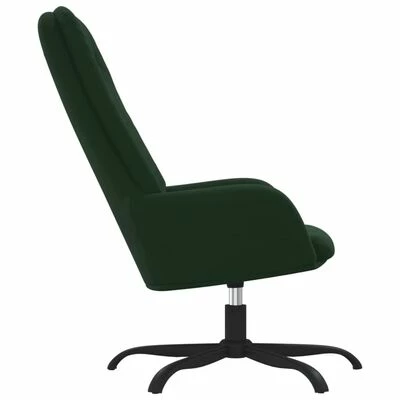 VidaXL Chaise de relaxation Vert foncé Velours 6 VidaXL Chaise de relaxation Vert foncé Velours – Image 4