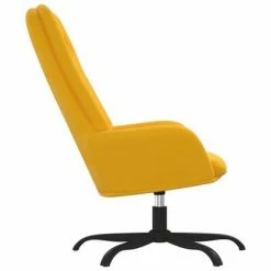 VidaXL Chaise de relaxation Jaune moutarde Velours -Fauteuils Soldes image 4 341212