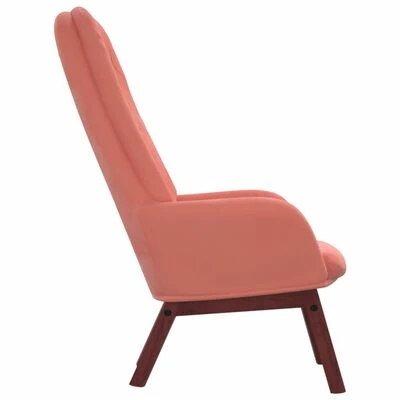 VidaXL Chaise de relaxation Rose Velours 6 VidaXL Chaise de relaxation Rose Velours – Image 4
