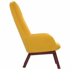 VidaXL Chaise de relaxation Jaune moutarde Velours -Fauteuils Soldes image 4 341225