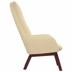 VidaXL Chaise de relaxation Blanc crème Velours -Fauteuils Soldes image 4 341227
