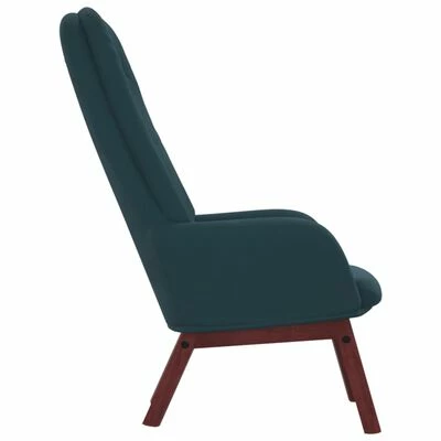 VidaXL Chaise de relaxation Bleu Velours 6 VidaXL Chaise de relaxation Bleu Velours – Image 4