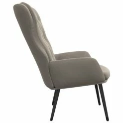 VidaXL Chaise de relaxation Gris clair Velours -Fauteuils Soldes image 4 341229