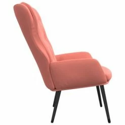 VidaXL Chaise de relaxation Rose Velours -Fauteuils Soldes image 4 341233