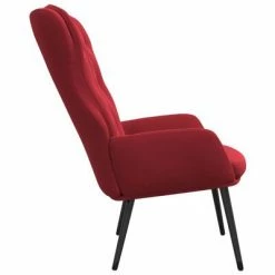 VidaXL Chaise de relaxation Rouge bordeaux Velours -Fauteuils Soldes image 4 341234