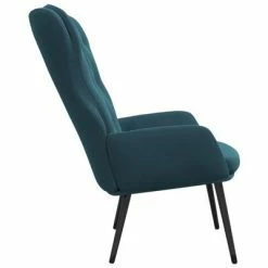 VidaXL Chaise de relaxation Bleu Velours 11 VidaXL Chaise de relaxation Bleu Velours -Fauteuils Soldes image 4 341239