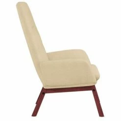 VidaXL Chaise de relaxation Crème Tissu -Fauteuils Soldes image 4 341385