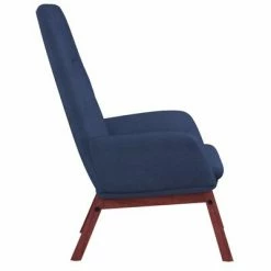 VidaXL Chaise de relaxation Bleu Tissu -Fauteuils Soldes image 4 341387