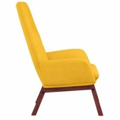 VidaXL Chaise de relaxation Jaune moutarde Tissu -Fauteuils Soldes image 4 341390
