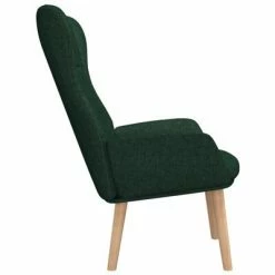VidaXL Chaise de relaxation Vert foncé Tissu -Fauteuils Soldes image 4 341399