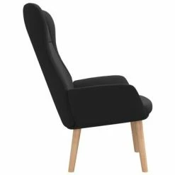 VidaXL Chaise de relaxation Noir Tissu -Fauteuils Soldes image 4 341400