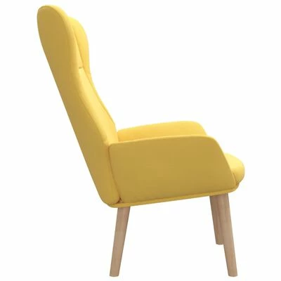 VidaXL Chaise de relaxation Jaune moutarde Tissu 6 VidaXL Chaise de relaxation Jaune moutarde Tissu – Image 4