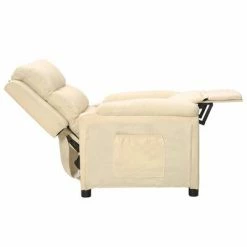 VidaXL Fauteuil inclinable Crème Tissu -Fauteuils Soldes image 4 342348