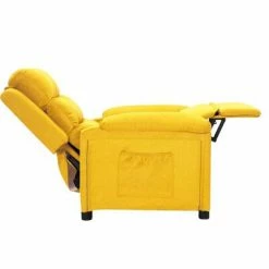 VidaXL Fauteuil inclinable Jaune Tissu -Fauteuils Soldes image 4 342350