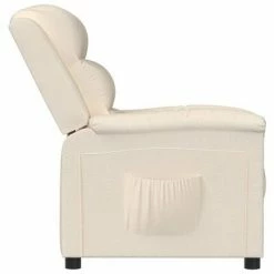 VidaXL Fauteuil inclinable Crème Velours -Fauteuils Soldes image 4 342386