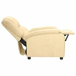 VidaXL Fauteuil inclinable Crème Velours -Fauteuils Soldes image 4 342408