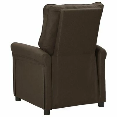 VidaXL Fauteuil inclinable Marron foncé Tissu 6 VidaXL Fauteuil inclinable Marron foncé Tissu – Image 4