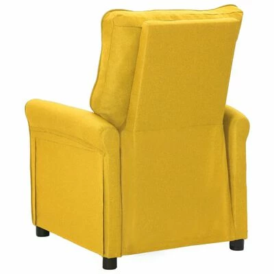 VidaXL Fauteuil inclinable Jaune Tissu 6 VidaXL Fauteuil inclinable Jaune Tissu – Image 4